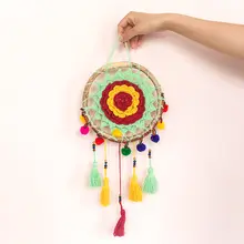 手作り刺繍のボヘミアン風ドリームキャッチャータペストリー【タタミスタイル・クッション／抱き枕付き】