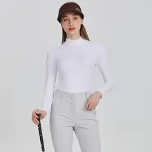 ゴルフ用 UVカット長袖Tシャツ【速乾・通気性・ハイネック・氷絲素材】