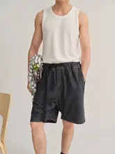 シンプルデザインのコットンショートパンツ【ウエストベルト付き・カジュアル】