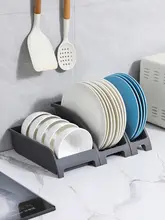 キッチン用プラスチック製皿立て【水切り機能付き・収納ラック】
