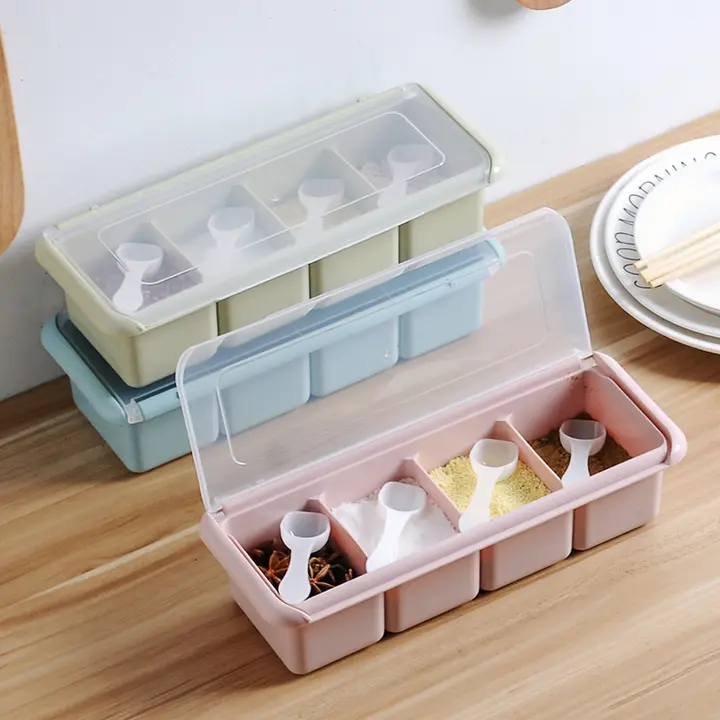 調味料収納セット【プラスチック製・塩入れ・キッチン用・おしゃれなデザイン】