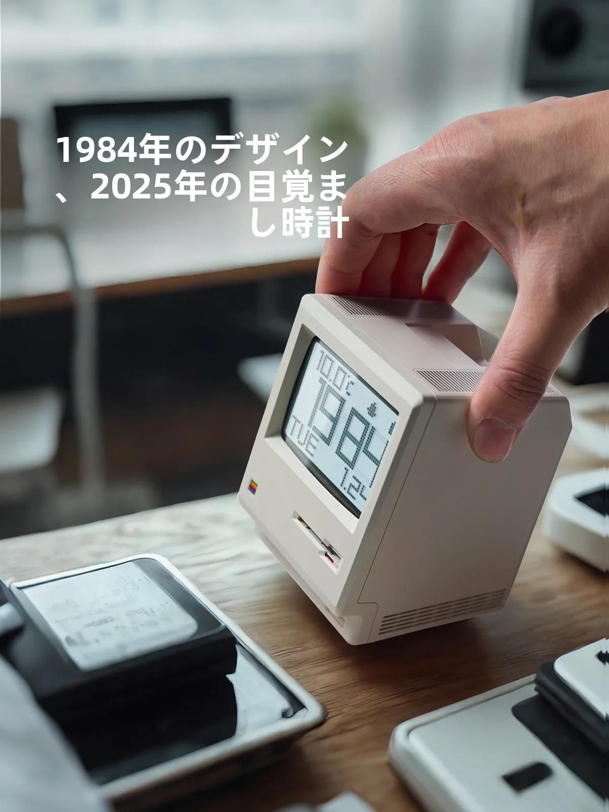 レトロデザインのデスクアラーム時計：8ビットとは何かを理解するための創意装飾品