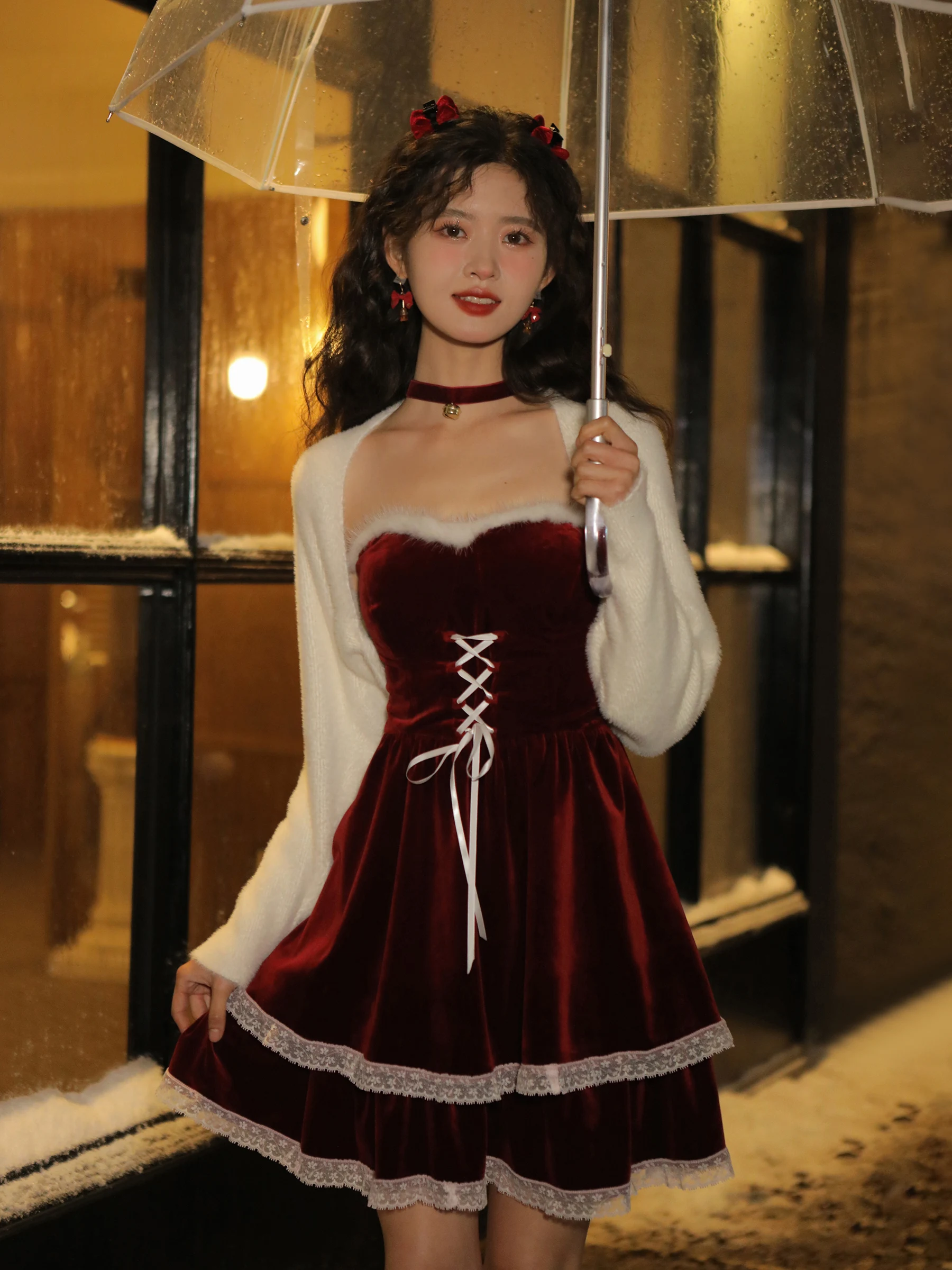セクシーな小鹿コスチューム【ハロウィン・新年用・赤色・ドレス】：彼女への人気ギフトとしての実用性とシ ーン適性