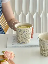 高級感あるフレンチスタイルの紫色ハンドル付きカップ【コーヒー・ミルク・ジュース用】