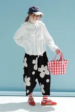 秋冬用 ベロアフラワードット柄ワイドパンツ【フィット・女性用】