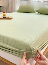 ワッフル生地の汚れ防止マットレスカバー【全包型・コットン製・冬用】