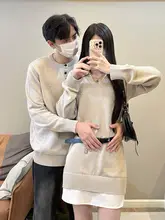 デートに最適！ニットドレス【秋冬用・極上の柔らかさ・スリムフィット・おしゃれなレイヤードスタイル】（セットアップ対応）