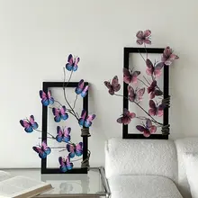 オブジェ 写真立て風 蝶々モチーフ ハンドメイド インテリア雑貨 リビング 玄関 寝室 テレビボード 撮影用小物 インスタ映え