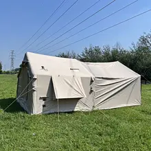 厚手の600Dオックスフォード生地使用！防風防雨のインフレータブルテント【屋外キャンプ用・日よけ付き】