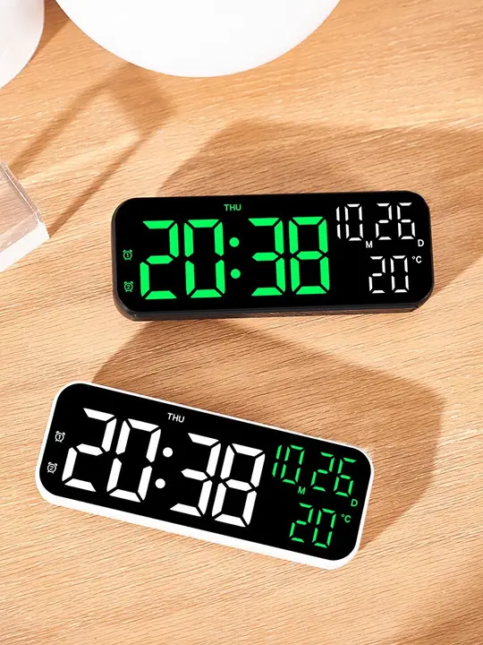 LEDデジタルカレンダー置き時計【デスクトップ用・時間表示・スタンドタイプ】