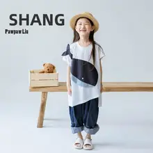 可愛いクジラ柄の子供用Tシャツ【夏用・短袖・男女兼用】