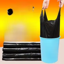 厚手黒色レジ袋【家庭用・中大サイズ・プラスチック製・手提げ式・使い捨て】