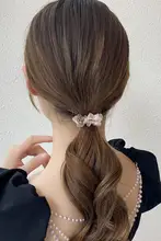高級感のあるオーガンジー生地のヘアゴム【女性用・高いポニーテールに最適】