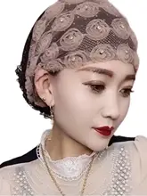レース製ローズモチーフの薄型ヘアカバー【おしゃれ・インドア用】