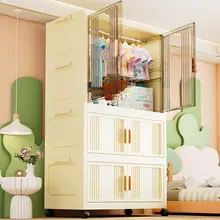 お手入れ簡単！加厚型ベビー衣類収納キャビネット【家庭用・お菓子整理・子供用衣類収納】