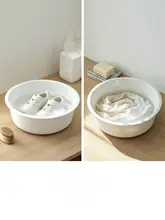 丈夫なプラスチック製 洗面器【家用・洗顔・洗足用】