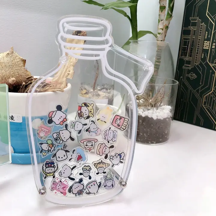 星形の透明アクリルフレームウィッシュボトル【デスク飾り・DIY関連】
