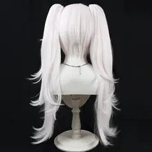淡いピンクのツインテールコスプレウィッグ【分け目・反り返りデザイン】