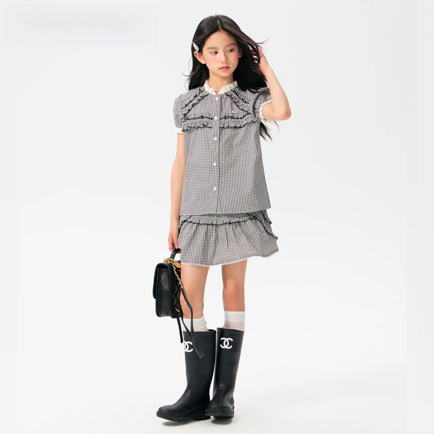 140cmと160cmの女の子に合う服って、どう選ぶ？格子柄セットアップが解決するリアルな悩み