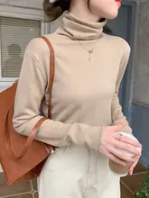 高級感ある長袖ニットトップス【ハイネック・堆堆襟・秋冬用】