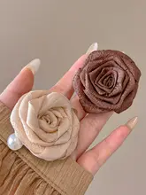 乾燥したバラの花モチーフヘアクリップ【サイドクリップ・高級感】