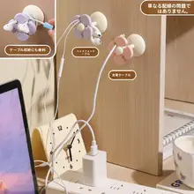 花柄デスク用コード整理器【壁掛け式・穴あけ不要・スマホ充電ケーブル収納】