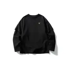 秋季向けレトロ風デザインの長袖Tシャツ【ビジュアル重視・カジュアル・メンズ用】（セットアップ対応）