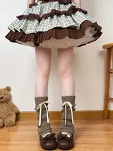 春秋用の可愛いリボン付きレッグウォーマー【ロリータ風・JKスタイル・無地】（セットアップ対応）