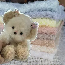 テディベア手作り生地 コットン人形用 ドルフィードール衣装【柔らかな長毛撚糸・特厚生地】