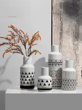 北欧風 シンプルな陶器花瓶【インテリア装飾・オフィスやリビング用】