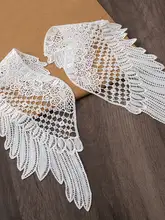 黒白のポリエステル製刺繍エンジェルウイングレースパッチ【DIY用・多色襟と袖の装飾】