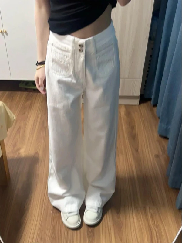 ハイウエストストレートジーンズ gu：高身長向け女性向けのゆったりカジュアルパンツ
