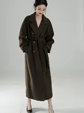 高級ウール混紡ロングコート【山羊绒・シンプルデザイン・女性用】