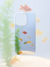 スマホケース 金魚 アート クリア シンプル おしゃれ iPhone Android 対応