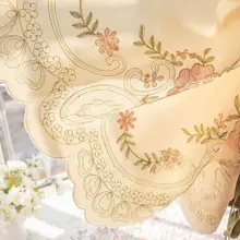 高級刺繍入りローマンシェードカーテン【エレガントデザイン・気球シェイプ・取り付け簡単】