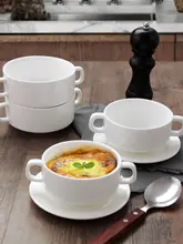 スープボウル スープカップ 取っ手付き ボーンチャイナ 茶碗蒸し器 デザート サラダ 耐熱