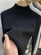 極上の柔らかさのリブ編みハイネックニットトップス【女性用・秋冬・フィット感あり】