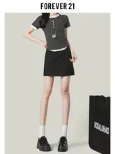 深灰色のハイウエストAラインスカート【シンプルでスタイリッシュ・女性用・タイトデザイン】