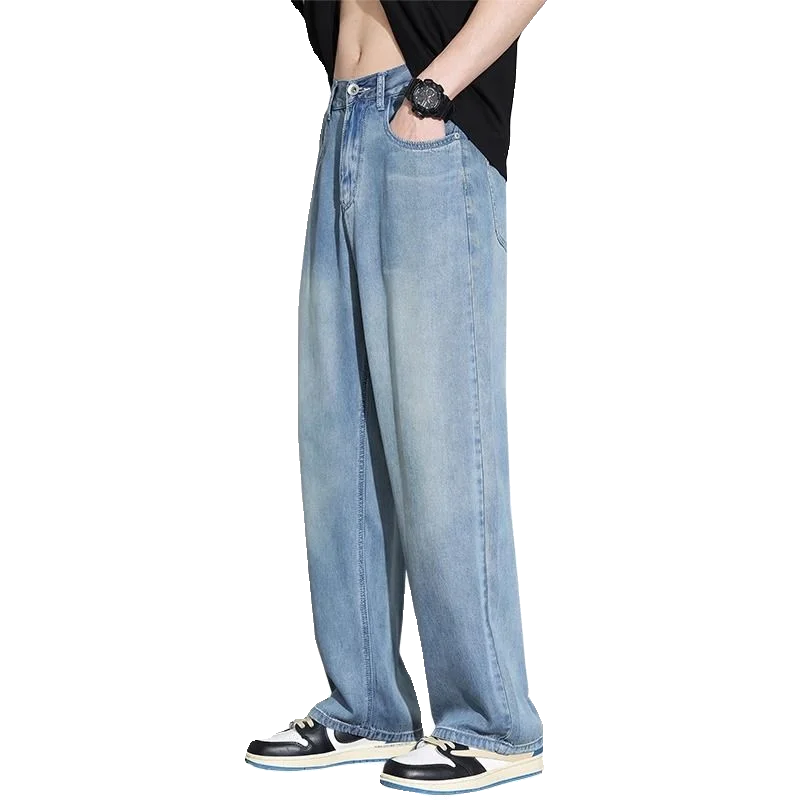 涼感デニムパンツ【男性用・アメリカンレトロ・ワイドストレート】