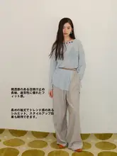 日焼け防止の微透けデザイン カラーボタン付き ゆったりフィット ロングスリーブトップス