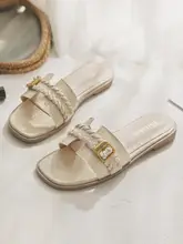 美しい羊皮製フラットサンダル【ドレスと合わせやすい・夏用・女性用】