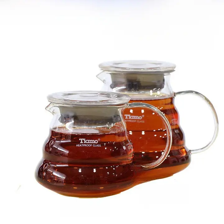 Tiamo 耐熱ガラス製 可愛いコーヒーシェアポット【360ml・600ml・ドリップ式】
