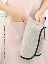 防水・防油の大きなタオルエプロン【取り外し可能・手拭き対応・キッチン用】