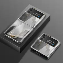 Samsung Galaxy Z Flip 6用 ガラス電鍍製保護ケース【おしゃれなプリント・折りたたみ式・男女兼用】