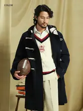 全羊毛使用の厚手ダッフルコート【牛角ボタン・メンズ・中長丈】