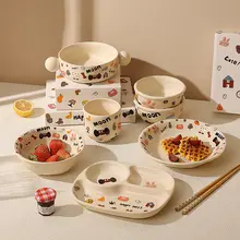 高級感のある陶器製分仕切りプレート【美しいデザイン・サラダボウル・面ボウル・炒め物皿・スープボウル】