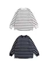 BELLKENIDEA シティボーイストライプ長袖シャツ【ビンテージ風・ゆったり・カジュアル】