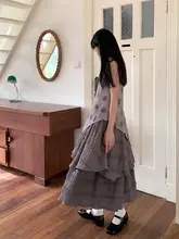 レトロ風 二色使いのフリル付きミディ丈ハイウエストスカート（セットアップ対応）