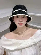 春夏用コントラストカラー編み込みフィッシャーハット【シンプル・日差し対策・アウトドア向け】
