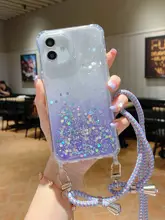 調節可能なショルダーストラップ付きiPhoneケース【iphone12pro max・防衝撃・スパンコールデザイン・斜め掛け対応】